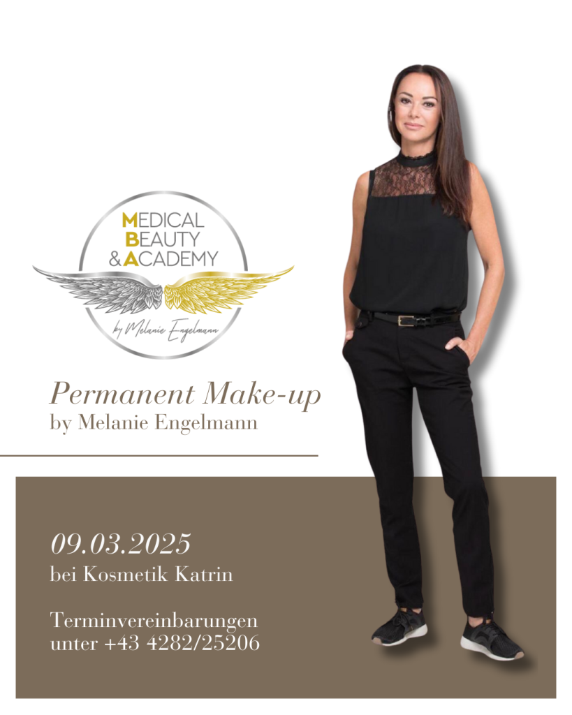 Melanie Engelmann, die Expertin im Bereich Permanent Make-up, kommt regelmäßig zu uns nach Hermagor und kümmert sich darum, dass dein Look immer perfekt bleibt.